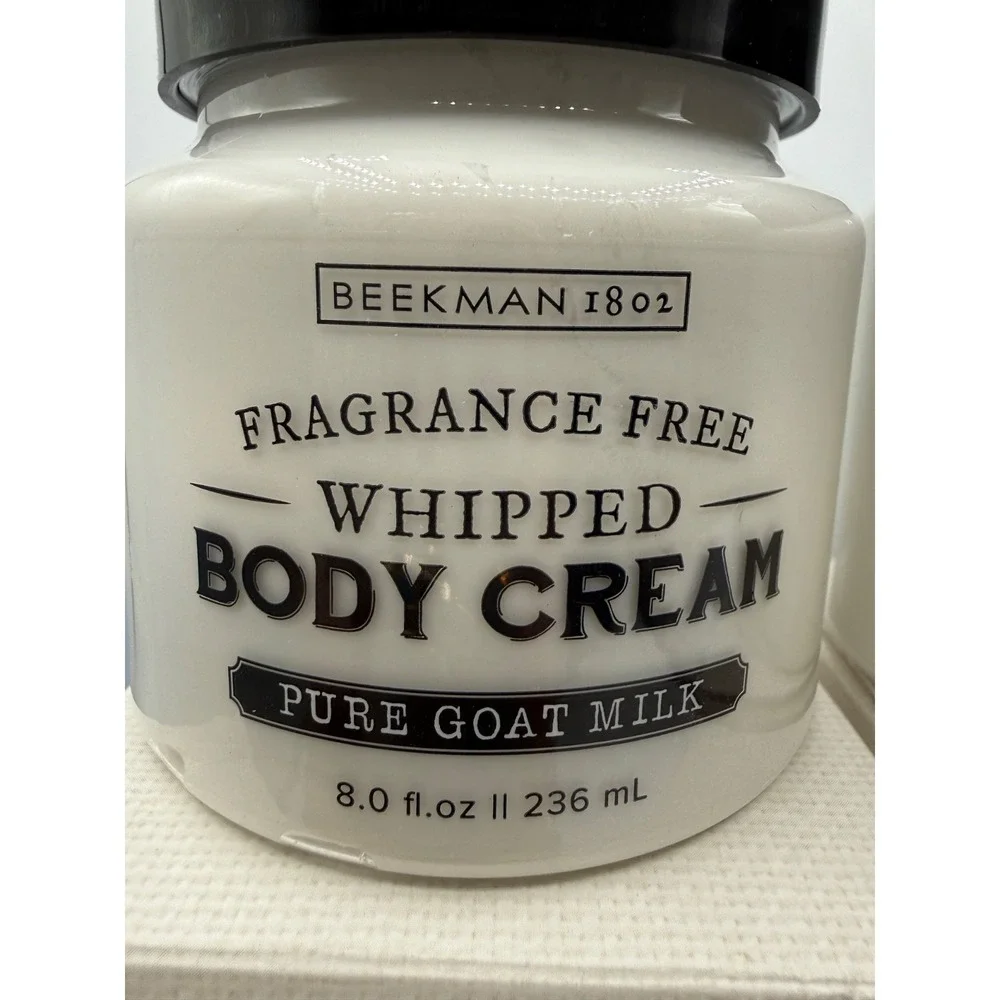 SET OF 2‎ BEEKMAN 1802 Pure Fragrance Free Lotion Goat Milk Whipped Body Cream